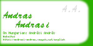 andras andrasi business card